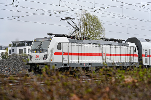 Radolfzell, Germany - March 30, 2022 - IC2 double-decker control car of the German Federal Railroad / DB