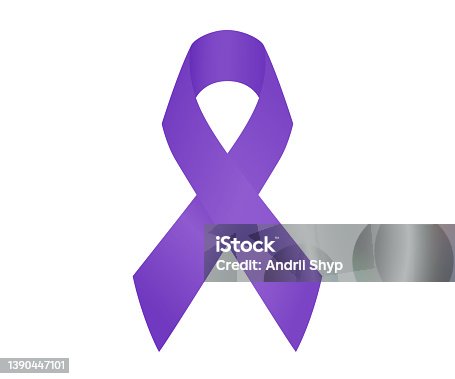 istock Cancer awareness symbol. Purple Ribbon. 1390447101