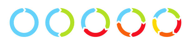 円矢印回転カラフルなシンボルセット。円形のインフォグラフィック、リサイクルアイコン。ベクターeps 10 - 循環点のイラスト素材／クリップアート素材／マンガ素材／アイコン素材