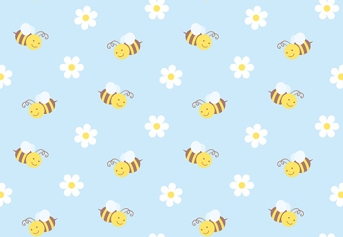 Ilustración de Patrón Sin Costuras Con Abejas Y Flores Para Pancartas Tarjetas Folletos Fondos De Pantalla De Redes Sociales Etc y más Vectores Libres de Derechos de Pastel - Intensidad del color - Ilustración de Patrón Sin Costuras Con Abejas Y Flores Para Pancartas Tarjetas Folletos Fondos De Pantalla De Redes Sociales Etc y más Vectores Libres de Derechos de Pastel - Intensidad del color -