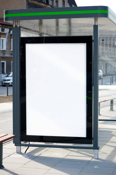 istock Outdoor advertising billboard at the bus stop. 1390470580