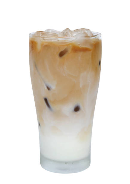 Iced coffee latte isolated on white background, clipping path included