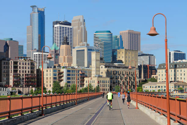 istock Minneapolis Skyline + Stone Arch Bridge 1390477660