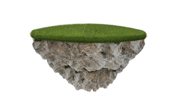 istock The floating island on white background. 1390478589