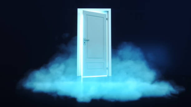 istock a foggy mysterious door (3d rendering) 1390480002