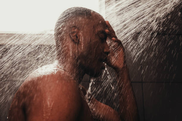 istock Relaxing shower, fresh, ready for the day. 1390480880