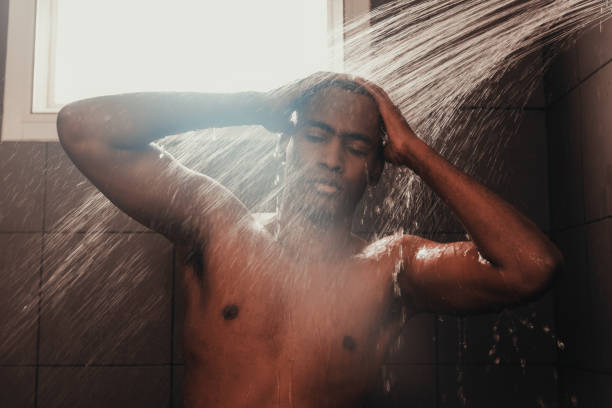 istock Relaxing shower, fresh, ready for the day. 1390480886