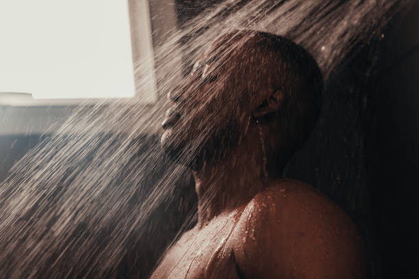 istock Relaxing shower, fresh, ready for the day. 1390480913