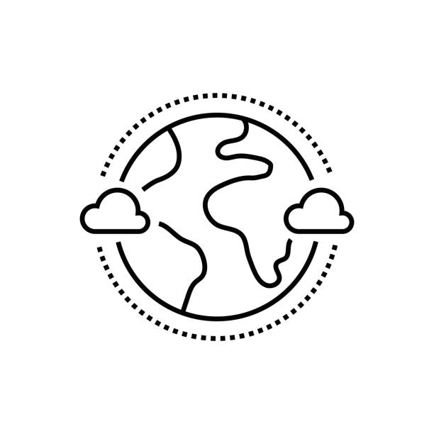 ikona linii warstwy ozonowej - stratosphere stock illustrations