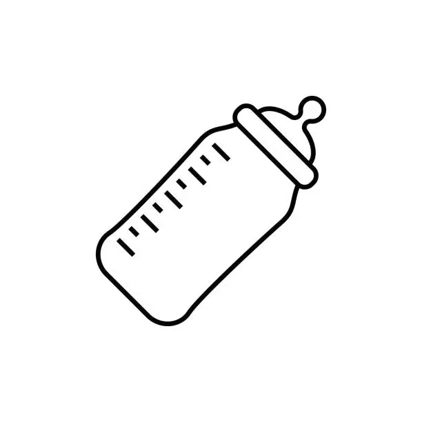 Vector illustration of Baby bottle line icon