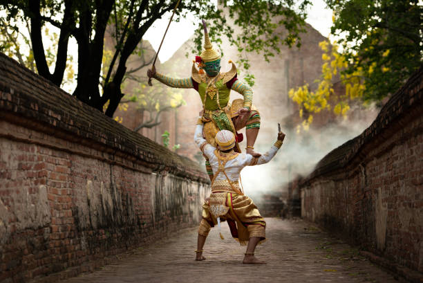 istock Khon, Is a classical Thai dance in a mask. In Ramayana literature 1390486297