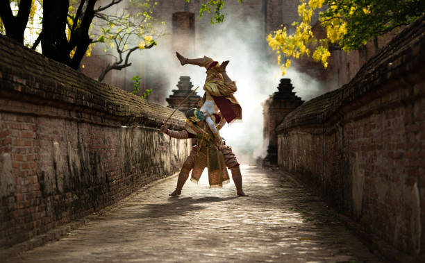 istock Khon, Is a classical Thai dance in a mask. In Ramayana literature 1390486299
