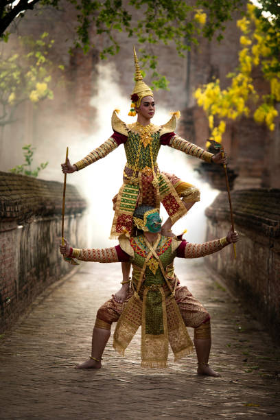 istock Khon, Is a classical Thai dance in a mask. In Ramayana literature 1390486306