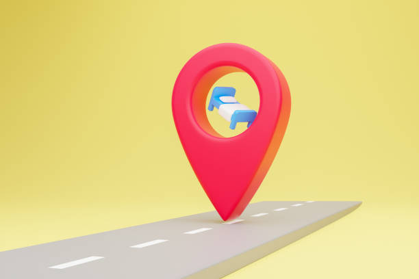 istock Locator mark or location pin or navigation icon GPS sign concept. 3D rendering. 1390497405