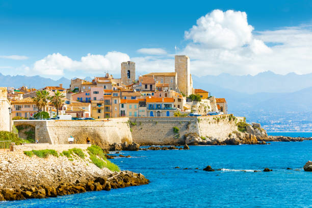 Historic center of Antibes, French Riviera stock photo