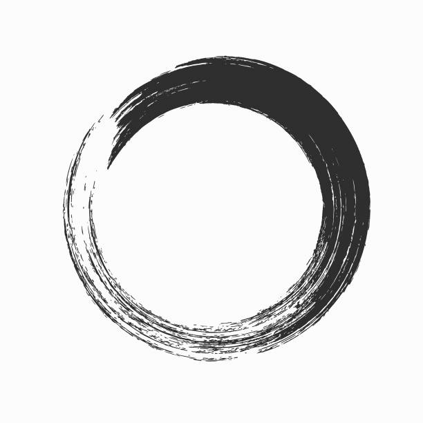 Enso symbol - black circle brushstroke on white paper background Enso symbol - black circle brushstroke on white paper background el nino stock illustrations