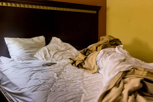 istock Beautiful comfortable bedroom with hotel room 1390507096