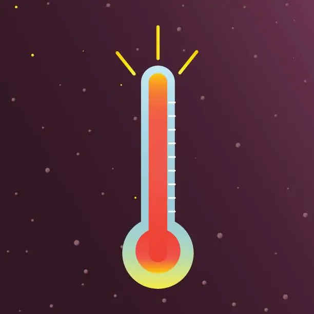 Vector illustration of Thermometer Icon Vector Design on Dark Background.