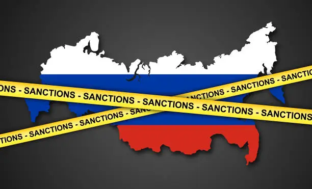 Vector illustration of Russia under sanctions