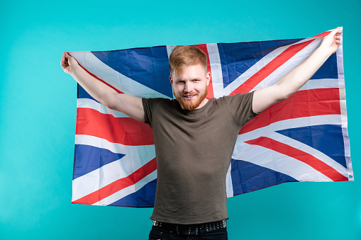 Abstract background with folded Union Jack flag