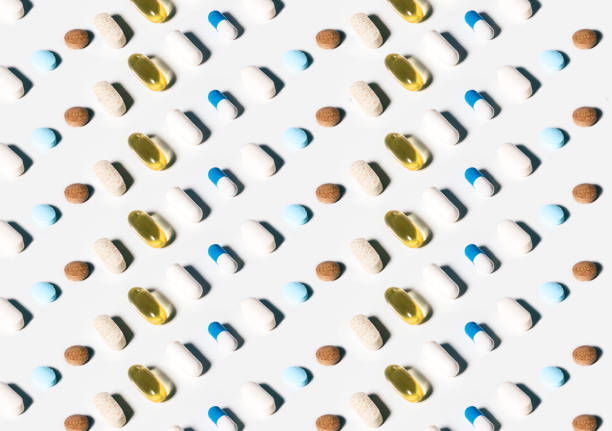 Dietary supplement for every day on a light background. stock photo