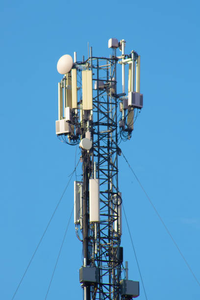 istock Relay tower with many antennas against the sky 1390518032
