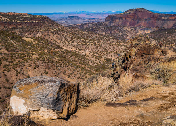 white rock overlook park, nuovo messico - new mexico landscape arid climate plateau foto e immagini stock