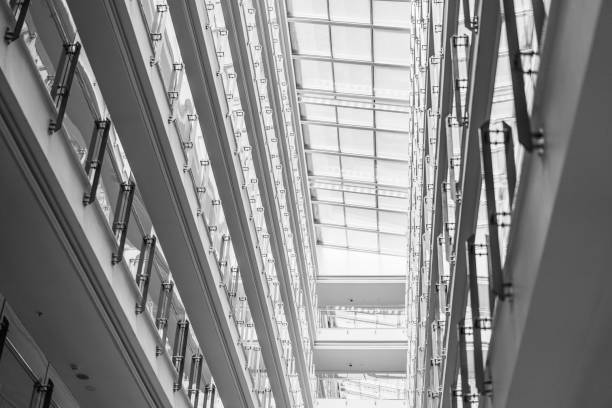 istock Modern futuristic hotel building interior abstract background 1390537419