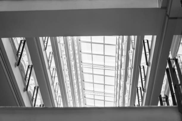 istock Modern futuristic hotel building interior abstract background 1390537495