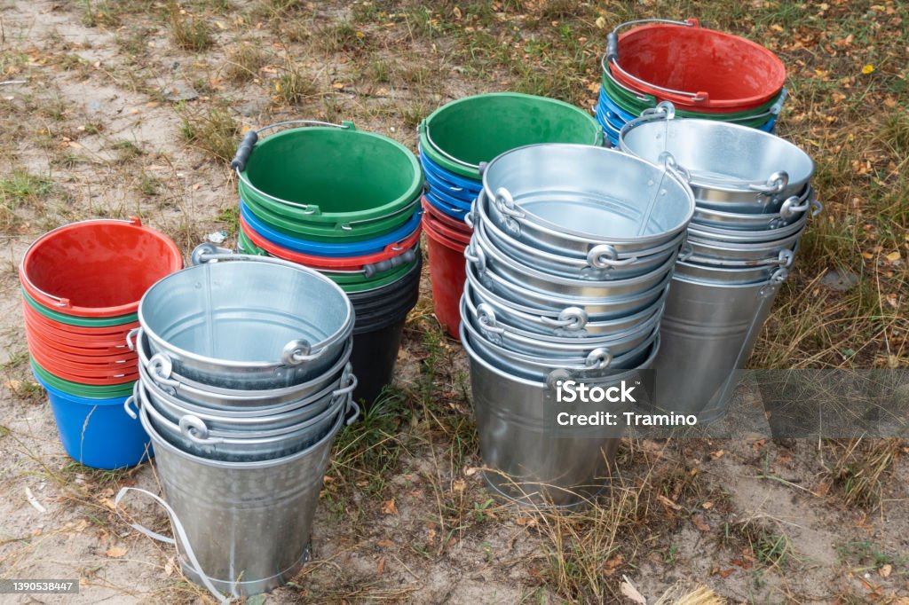 Empty Bucket Sad Empty Buckets Stock Photo - Download Image Now - Bucket, Large Group Of ...