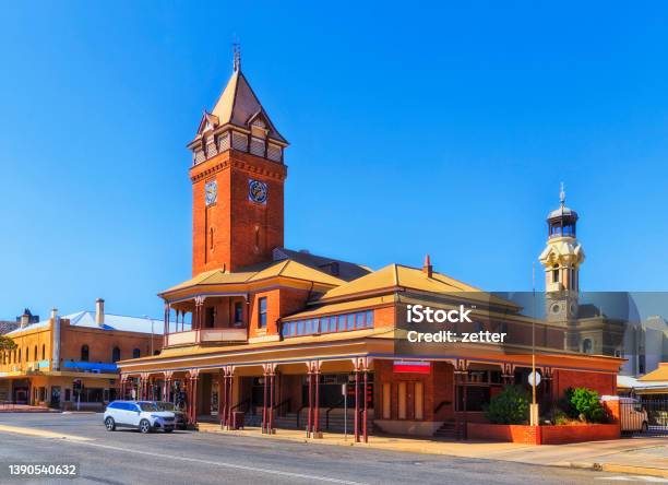 Bh Au Post Corner Day Stock Photo - Download Image Now - Broken Hill, New South Wales, Cafe