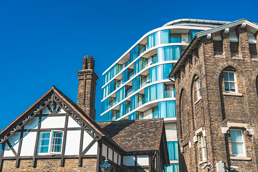 Traditional and modern buildings in London