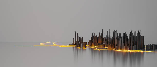 Techno mega city; urban and futuristic technology concepts, original 3d rendering