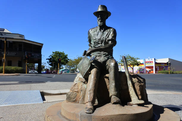 西オーストラリア州カルグーリーのパディ・ハンナンの街頭彫刻 - town australia kalgoorlie mining ストックフォトと画像