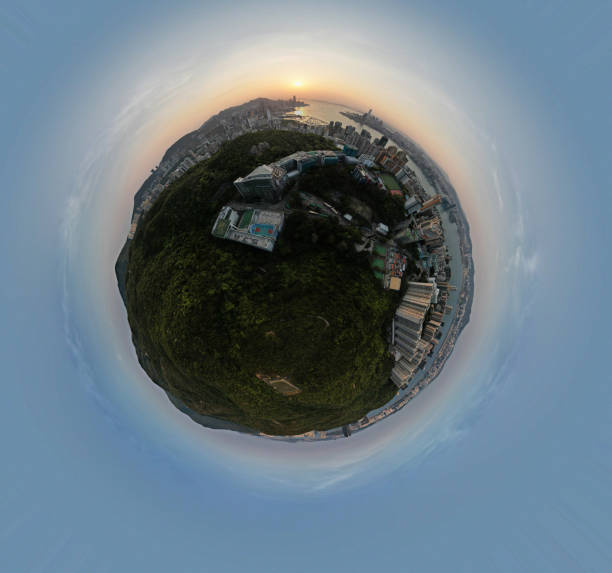 istock Hong Kong building cityscape in little planet format 1390569244