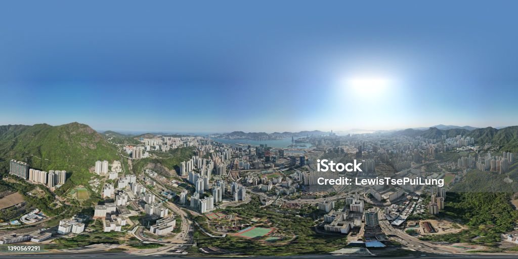 hong kong island in 360 panorama Hong Kong Stock Photo