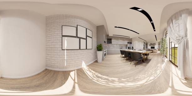 istock Modern and luxurious Offices lobby interior area . Reception counter des. 3d rendering interior office modern and loft design. 1390571743
