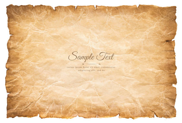 old parchment paper sheet vintage aged or texture isolated on white background old parchment paper sheet vintage aged or texture isolated on white background. sheet metal rolling stock illustrations