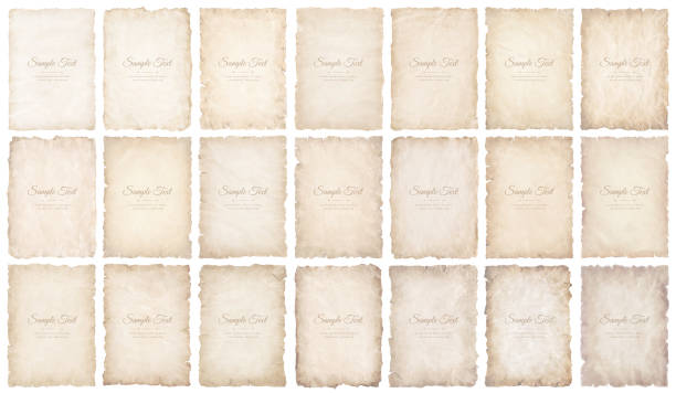collection set old parchment paper sheet vintage aged or texture isolated on white background collection set old parchment paper sheet vintage aged or texture isolated on white background. sheet metal rolling stock illustrations