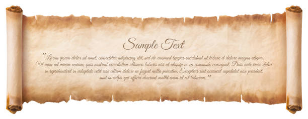 old parchment paper scroll sheet vintage aged or texture isolated on white background old parchment paper scroll sheet vintage aged or texture isolated on white background. sheet metal rolling stock illustrations