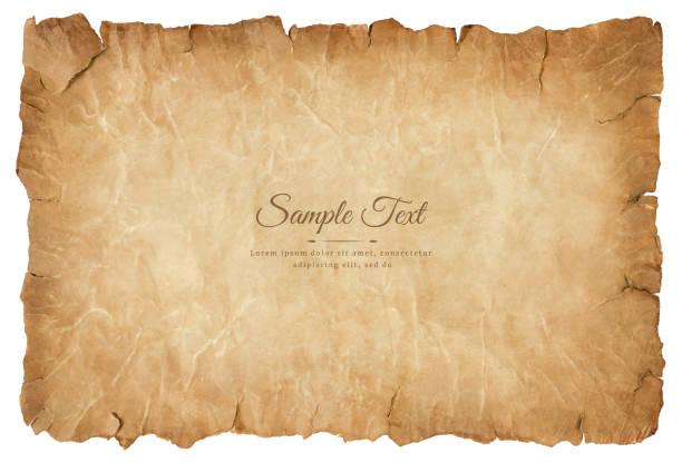 old parchment paper sheet vintage aged or texture isolated on white background old parchment paper sheet vintage aged or texture isolated on white background. sheet metal rolling stock illustrations