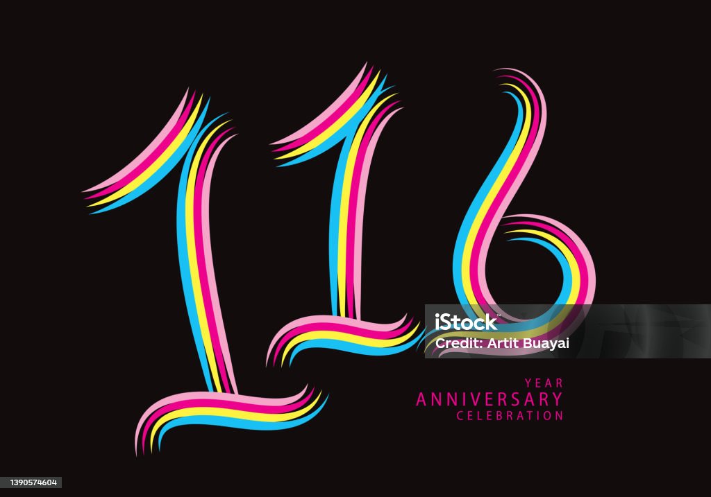 116 Vector 116 Years Anniversary Celebration Logotype Colorful Line Vector 116th ...