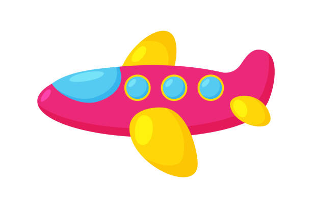 ilustrações de stock, clip art, desenhos animados e ícones de toy airplane icon in cartoon style isolated on white background. vector illustration - 3148