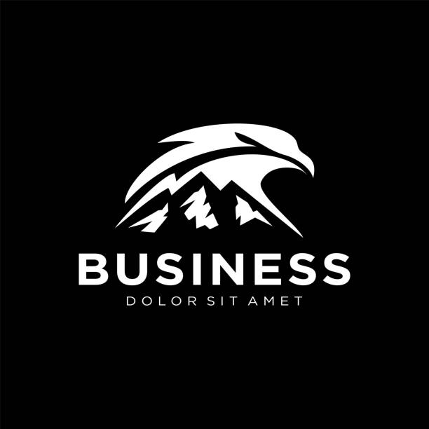 ilustrações de stock, clip art, desenhos animados e ícones de eagle mountain company outdoor design template black silhouette - lisbon square landscape