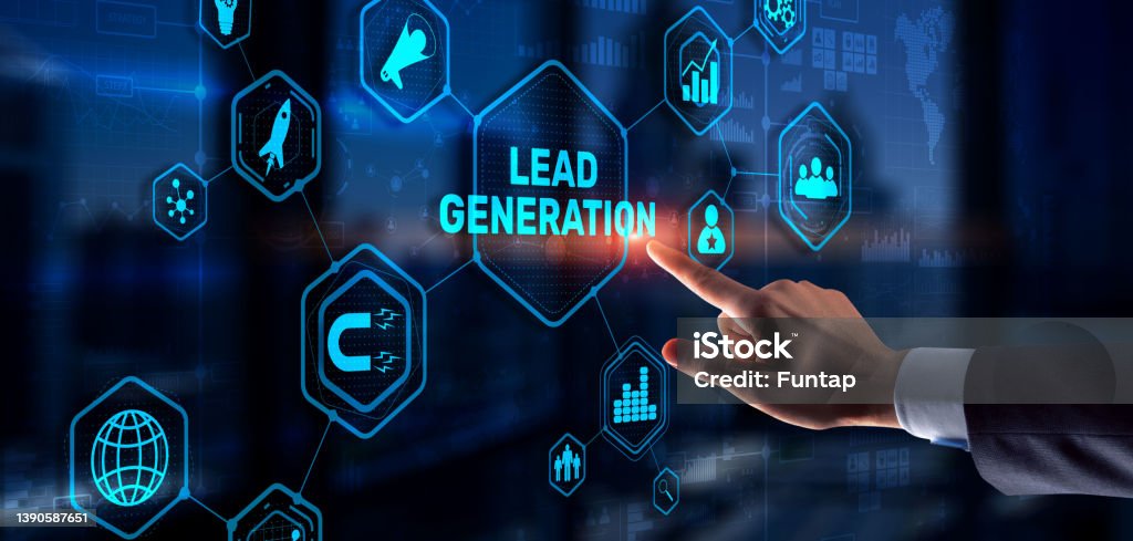 Lead Generation. Finding and identifying customers for your business products or services Lead Generation. Finding and identifying customers for your business products or services. Funnel Stock Photo