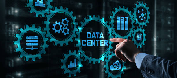 istock Finger presses on the icon Data Center. Business Concept 1390587670
