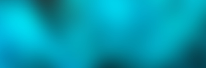 Soft gradient Banner with Smooth Blurred blue and turquoise colors .