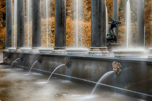 The Friendship of Nations Fountain at VDNH, the All-Russian Exhibition Center in Moscow, Russia.