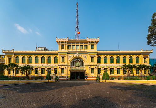 The Sai Gon old post office is a famous architecture of Ho Chi Minh city, which was build in 1886 - 1891 by the French, with European architecture - Ho Chi Minh city, South Vietnam
