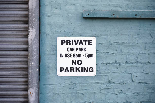 istock Parking restriction sign at private property car park 1390593304